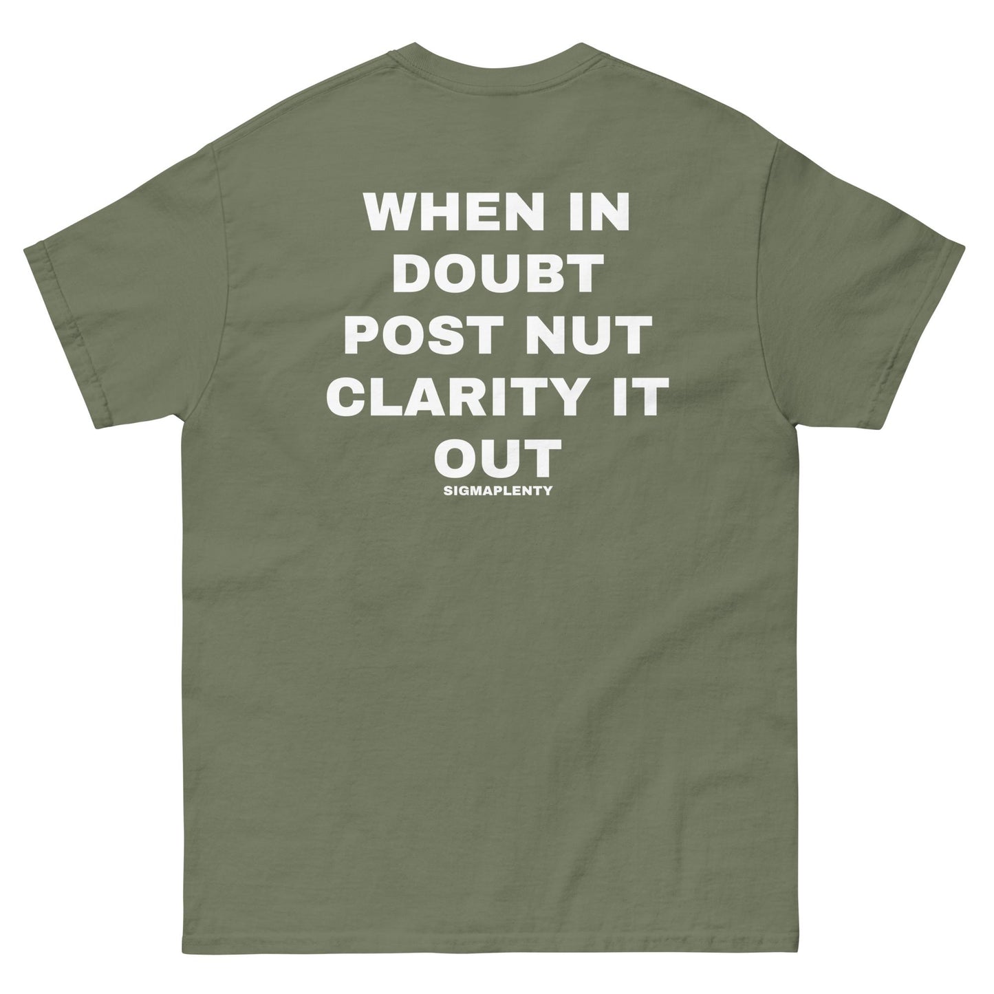 WHEN IN DOUBT POST NUT CLARITY IT OUT TEE